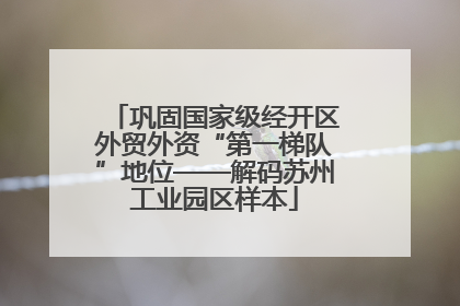 巩固国家级经开区外贸外资“第一梯队”地位——解码苏州工业园区样本