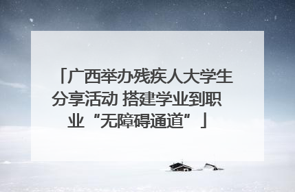 广西举办残疾人大学生分享活动 搭建学业到职业“无障碍通道”