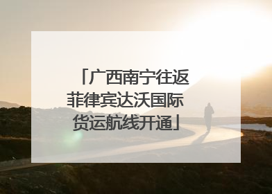 广西南宁往返菲律宾达沃国际货运航线开通