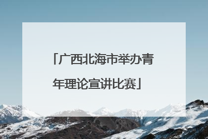 广西北海市举办青年理论宣讲比赛