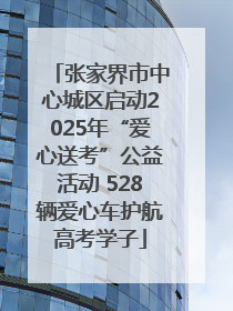 张家界市中心城区启动2025年“爱心送考”公益活动 528辆爱心车护航高考学子