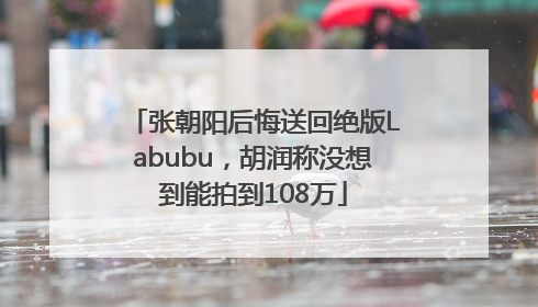 张朝阳后悔送回绝版Labubu，胡润称没想到能拍到108万