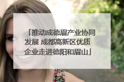 推动成德眉产业协同发展 成都高新区优质企业走进德阳和眉山