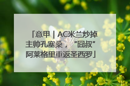 意甲｜AC米兰炒掉主帅孔塞桑，“囧叔”阿莱格里重返圣西罗