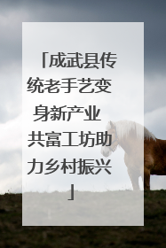 成武县传统老手艺变身新产业 共富工坊助力乡村振兴