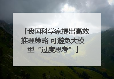 我国科学家提出高效推理策略 可避免大模型“过度思考”