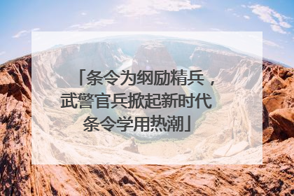 条令为纲励精兵，武警官兵掀起新时代条令学用热潮