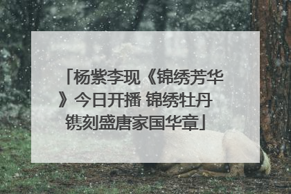 杨紫李现《锦绣芳华》今日开播 锦绣牡丹镌刻盛唐家国华章