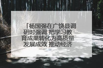 杨国强在广饶县调研时强调 把学习教育成果转化为高质量发展成效 推动经济稳健向好进中提质