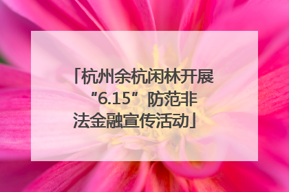 杭州余杭闲林开展“6.15”防范非法金融宣传活动