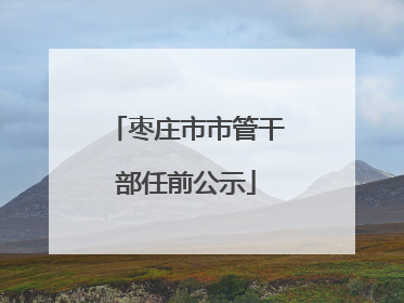 枣庄市市管干部任前公示