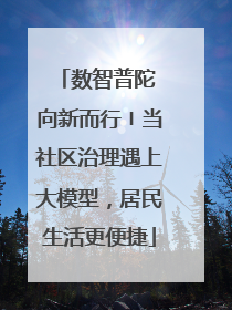 数智普陀 向新而行〡当社区治理遇上大模型，居民生活更便捷
