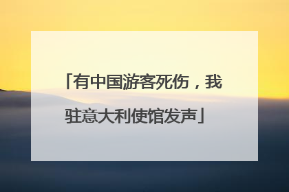 有中国游客死伤，我驻意大利使馆发声