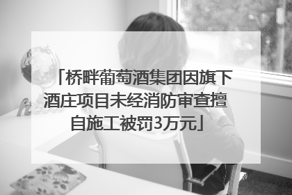 桥畔葡萄酒集团因旗下酒庄项目未经消防审查擅自施工被罚3万元