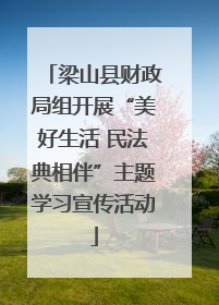 梁山县财政局组开展“美好生活 民法典相伴”主题学习宣传活动