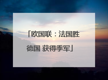 欧国联：法国胜德国 获得季军