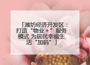 潍坊经济开发区：打造“物业＋”服务模式 为居民幸福生活“加码”