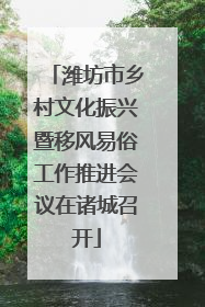 潍坊市乡村文化振兴暨移风易俗工作推进会议在诸城召开