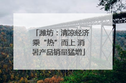 潍坊：清凉经济乘“热”而上 消暑产品销量猛增