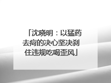 沈晓明：以猛药去疴的决心坚决刹住违规吃喝歪风