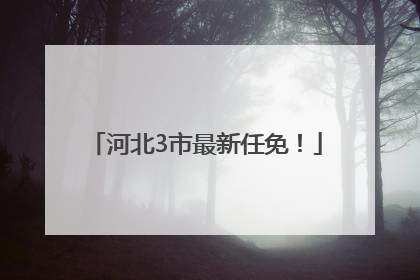河北3市最新任免！