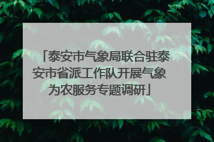 泰安市气象局联合驻泰安市省派工作队开展气象为农服务专题调研