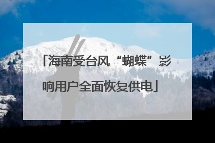 海南受台风“蝴蝶”影响用户全面恢复供电