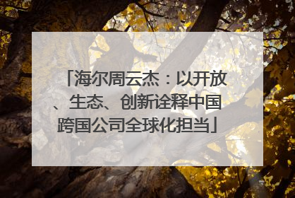 海尔周云杰：以开放、生态、创新诠释中国跨国公司全球化担当
