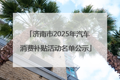 济南市2025年汽车消费补贴活动名单公示