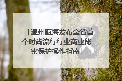 温州瓯海发布全省首个时尚流行行业商业秘密保护操作指南