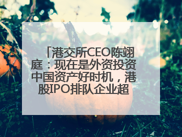 港交所CEO陈翊庭：现在是外资投资中国资产好时机，港股IPO排队企业超160家
