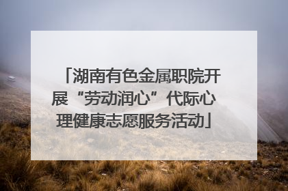 湖南有色金属职院开展“劳动润心”代际心理健康志愿服务活动