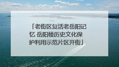 老街区复活老岳阳记忆 岳阳楼历史文化保护利用示范片区开街