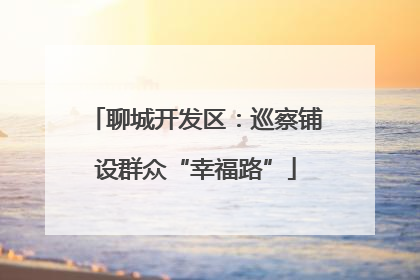 聊城开发区：巡察铺设群众“幸福路”