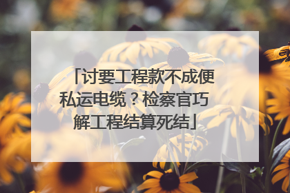 讨要工程款不成便私运电缆？检察官巧解工程结算死结