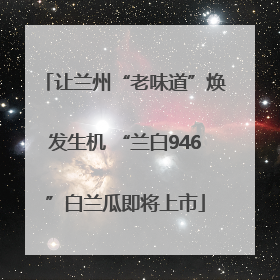 让兰州“老味道”焕发生机 “兰白946”白兰瓜即将上市
