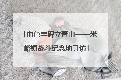 血色丰碑立青山——米峪镇战斗纪念地寻访