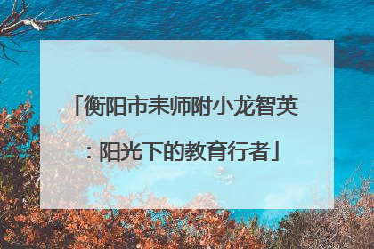 衡阳市耒师附小龙智英：阳光下的教育行者