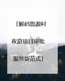 解码鲁源村夜游项目审批服务新范式