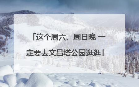 这个周六、周日晚 一定要去文昌塔公园逛逛