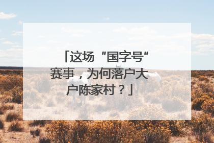 这场“国字号”赛事，为何落户大户陈家村？