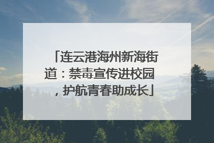 连云港海州新海街道：禁毒宣传进校园，护航青春助成长