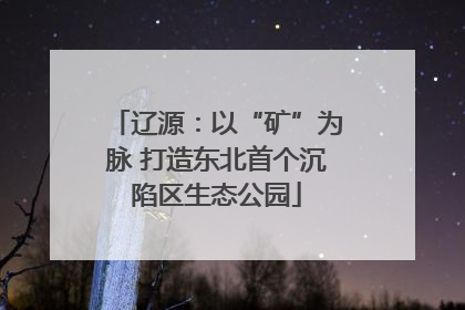 辽源：以“矿”为脉 打造东北首个沉陷区生态公园
