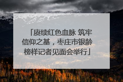 赓续红色血脉 筑牢信仰之基，枣庄市银龄榜样记者见面会举行