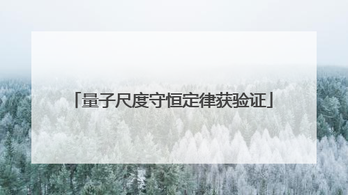 量子尺度守恒定律获验证
