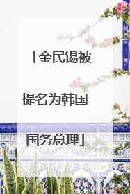 金民锡被提名为韩国国务总理