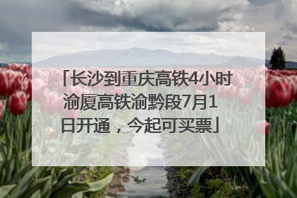 长沙到重庆高铁4小时 渝厦高铁渝黔段7月1日开通，今起可买票