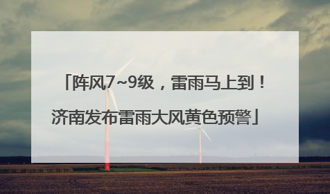 阵风7~9级，雷雨马上到！济南发布雷雨大风黄色预警