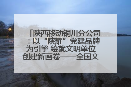 陕西移动铜川分公司：以“陕耀”党建品牌为引擎 绘就文明单位创建新画卷——全国文明单位创建纪实