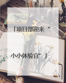 项目部迎来“小小体验官”